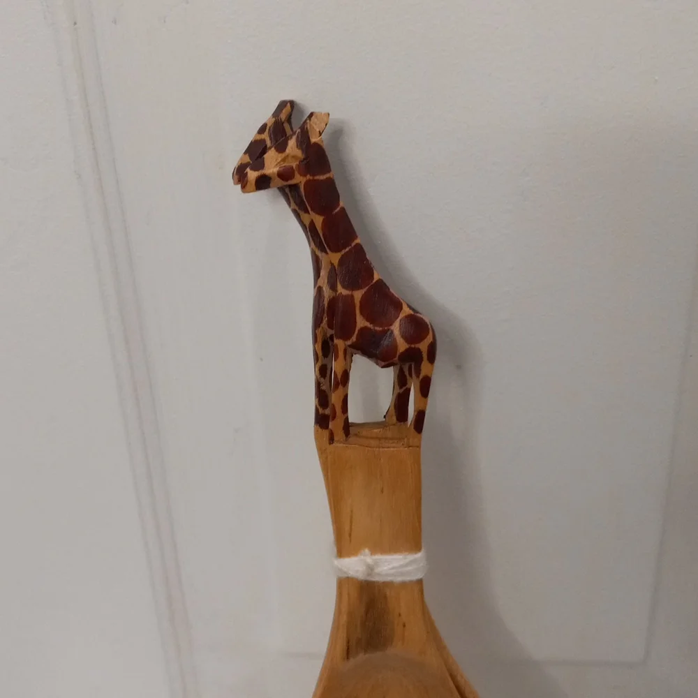 Salad Set With Giraffes Wooden